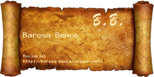 Barcsa Bence névjegykártya